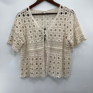 Ultra Pink Ivory Crochet Blouse